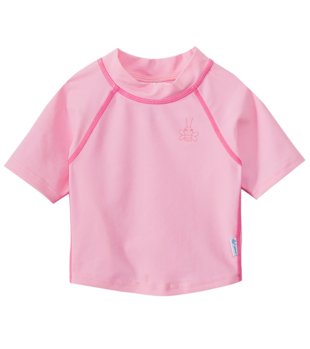 I Play. By Green Sprouts Short Sleeve Rashguard Baby - Light Pink 24 Months - Swimoutlet.com