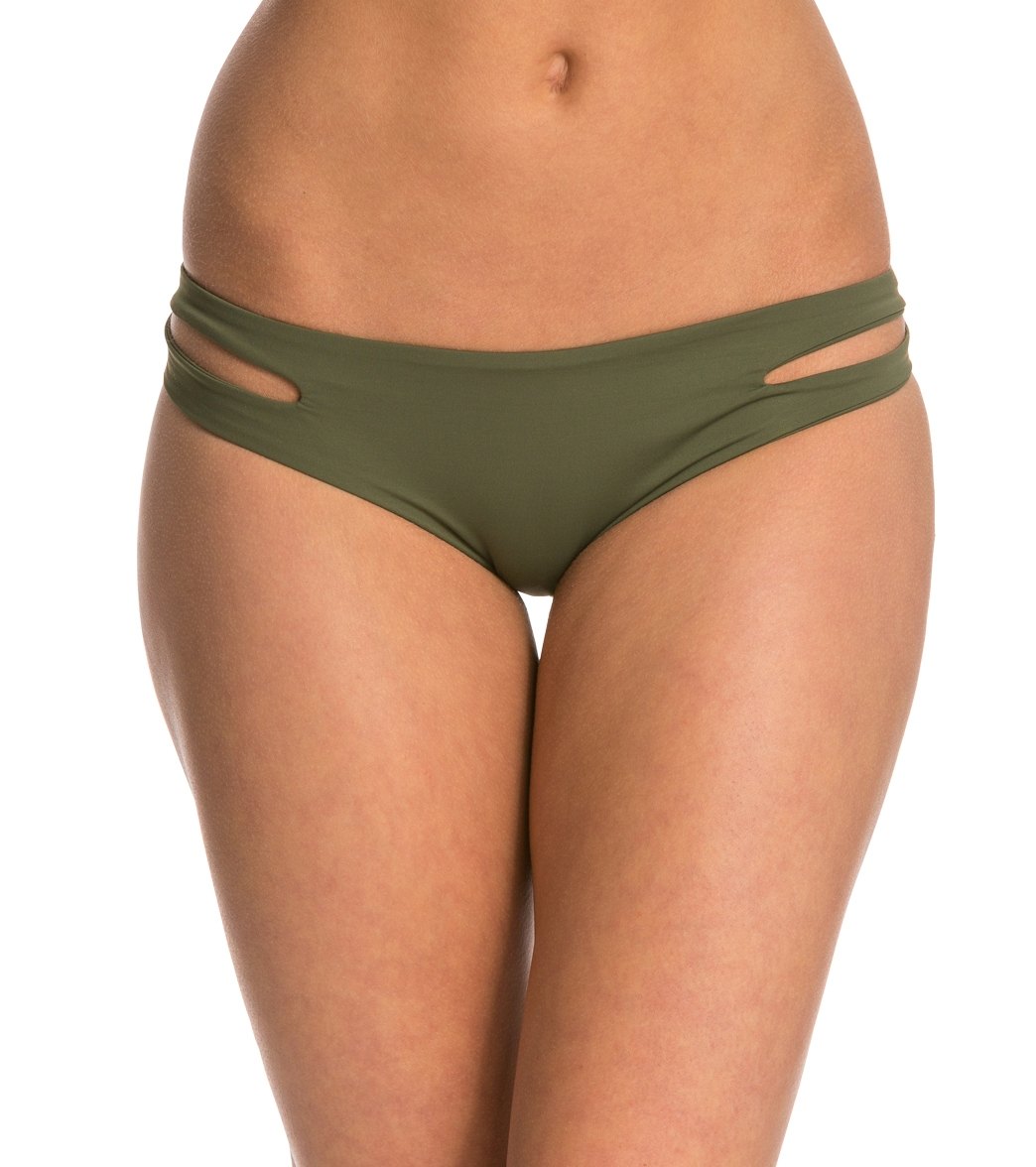 L-Space Sensual Solids Estella Bikini Bottom - Fern X-Small Nylon/Spandex - Swimoutlet.com