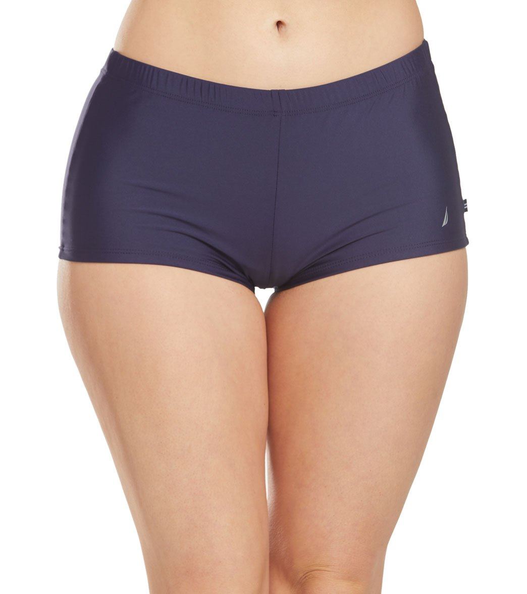 Nautica Signature Boyshorts - Navy 16 Nylon/Spandex - Swimoutlet.com