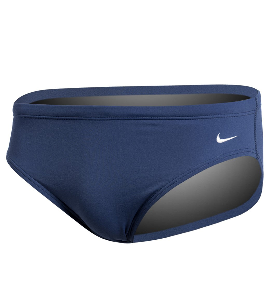 Nike Men's Solid Poly Brief Swimsuit - Midnight Navy 24 Polyester - Swimoutlet.com