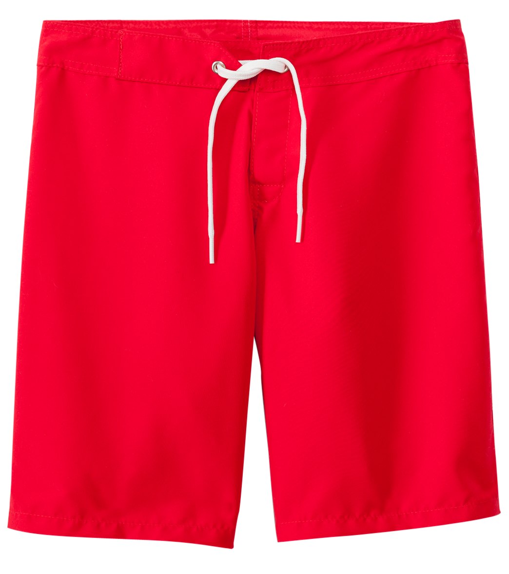 Tidepools Girls' Solid Long Boardshortss Big Kid - Red 8 Polyester - Swimoutlet.com