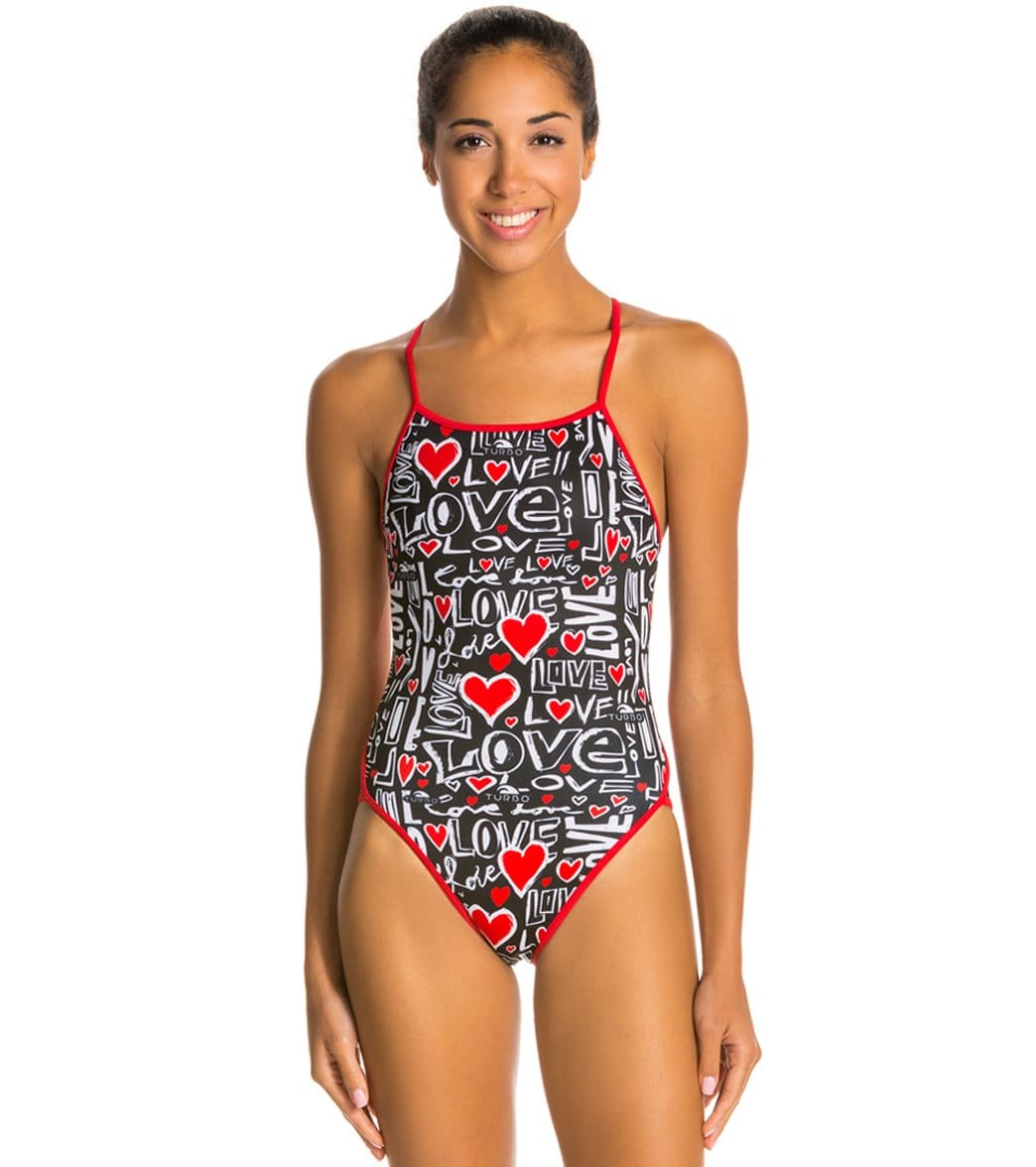 Turbo Multi Love Training One Piece Swimsuit - X-Small Polyester/Pbt - Swimoutlet.com