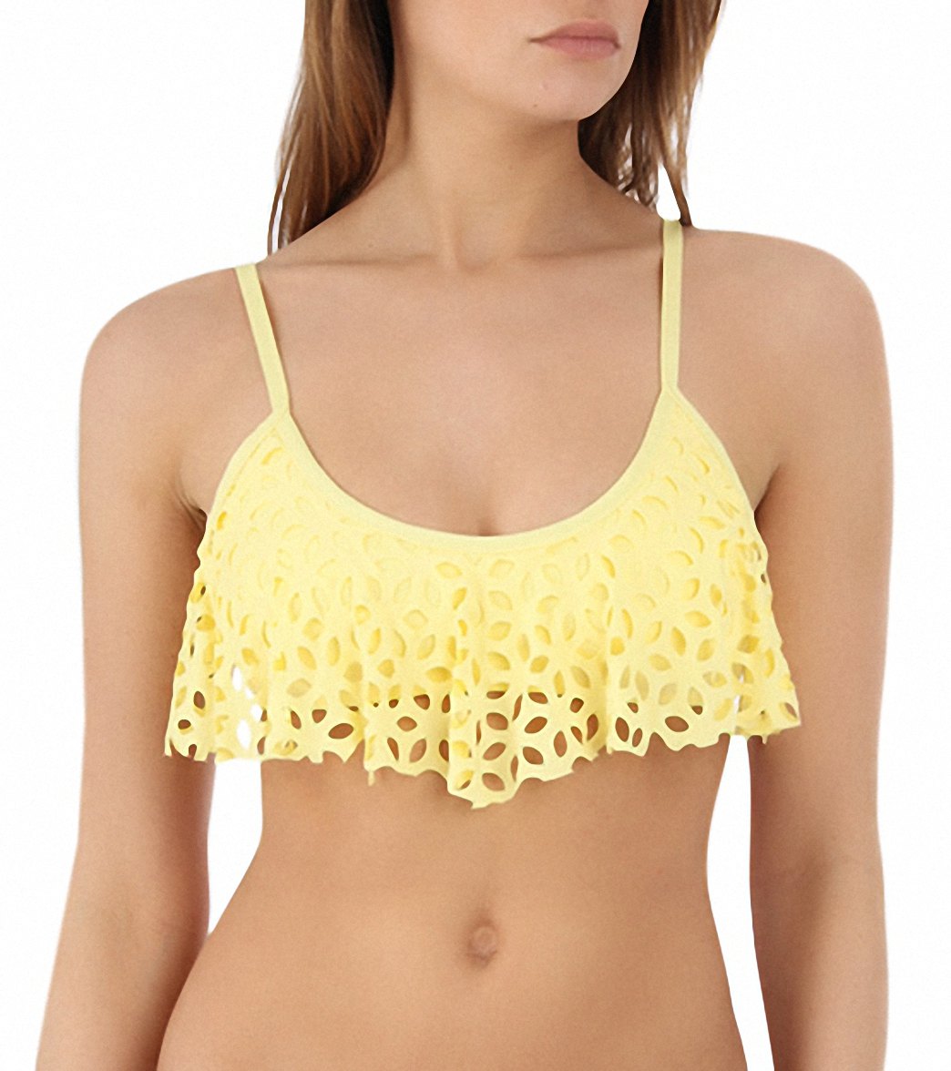 Luxe By Lisa Vogel Pandora Flutter Bra Bikini Top - Yellow 6 Nylon/Spandex - Swimoutlet.com