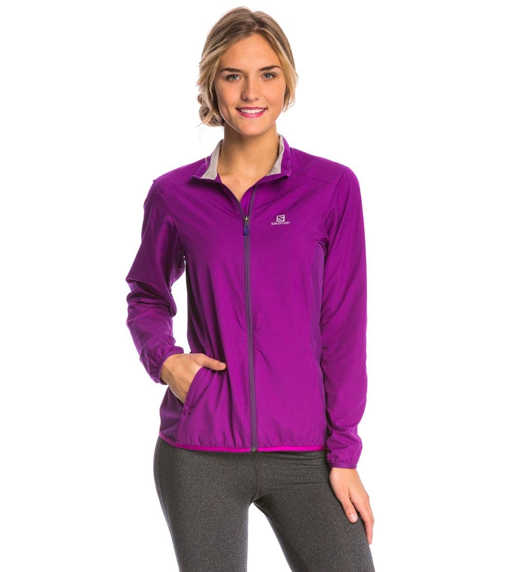 Salomon Women's Start Running Jacket - Anemone Purple/Grape Juice Small - Swimoutlet.com