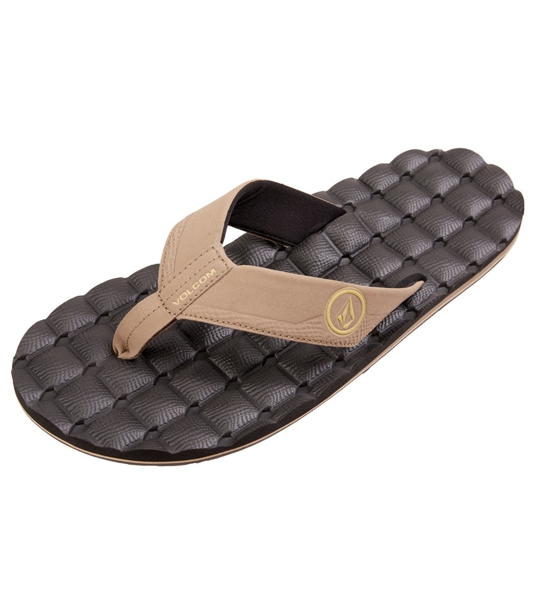 Volcom Men's Recliner Flip Flop - Khaki 7 - Swimoutlet.com