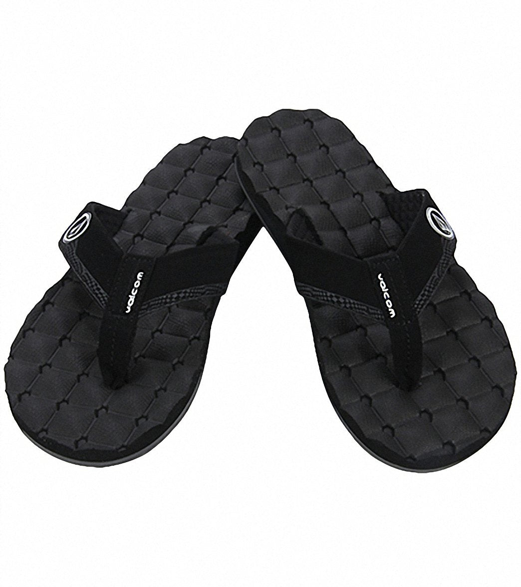Volcom Men's Recliner Sandals - Black/White 8 - Swimoutlet.com