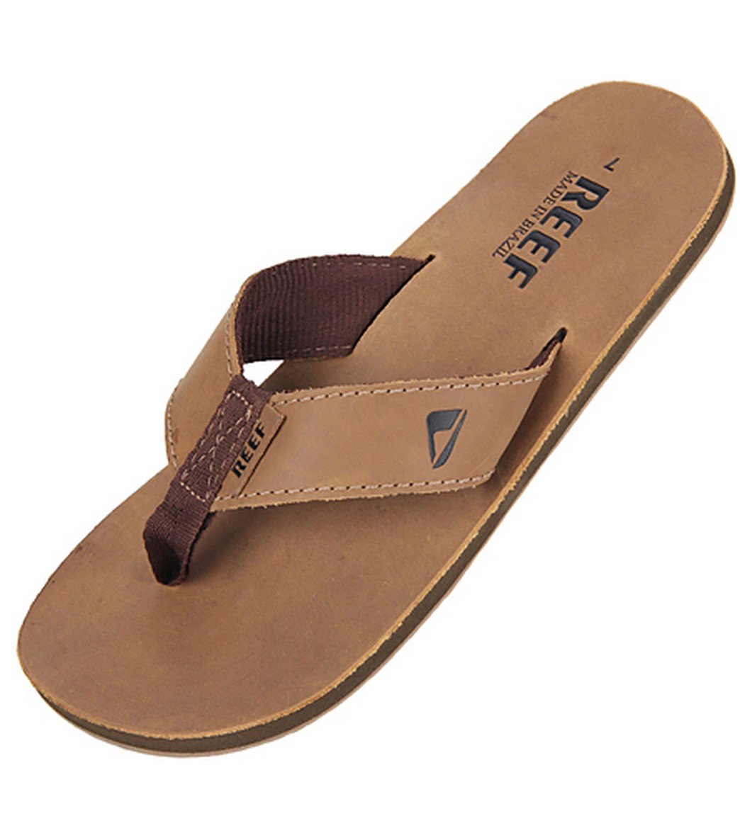 Reef Guy's Leather Smoothy Sandals - Bronze Brown 8 - Swimoutlet.com