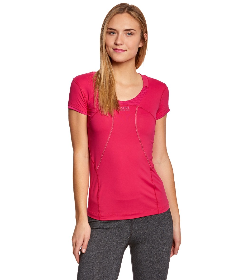 Gore Women's Air 2.0 Short Sleeve Running Shirt - Berry Red Small 36 - Swimoutlet.com