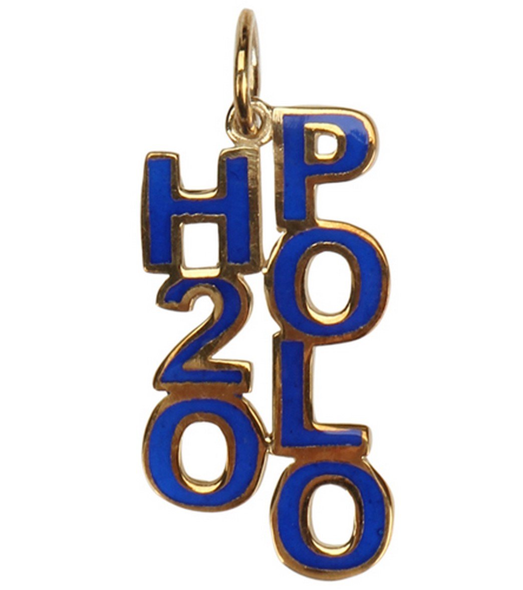 Sports Collection Jewelry Blue Enamel H2O Polo Charm 14K Gold Plated Multi Color - Swimoutlet.com
