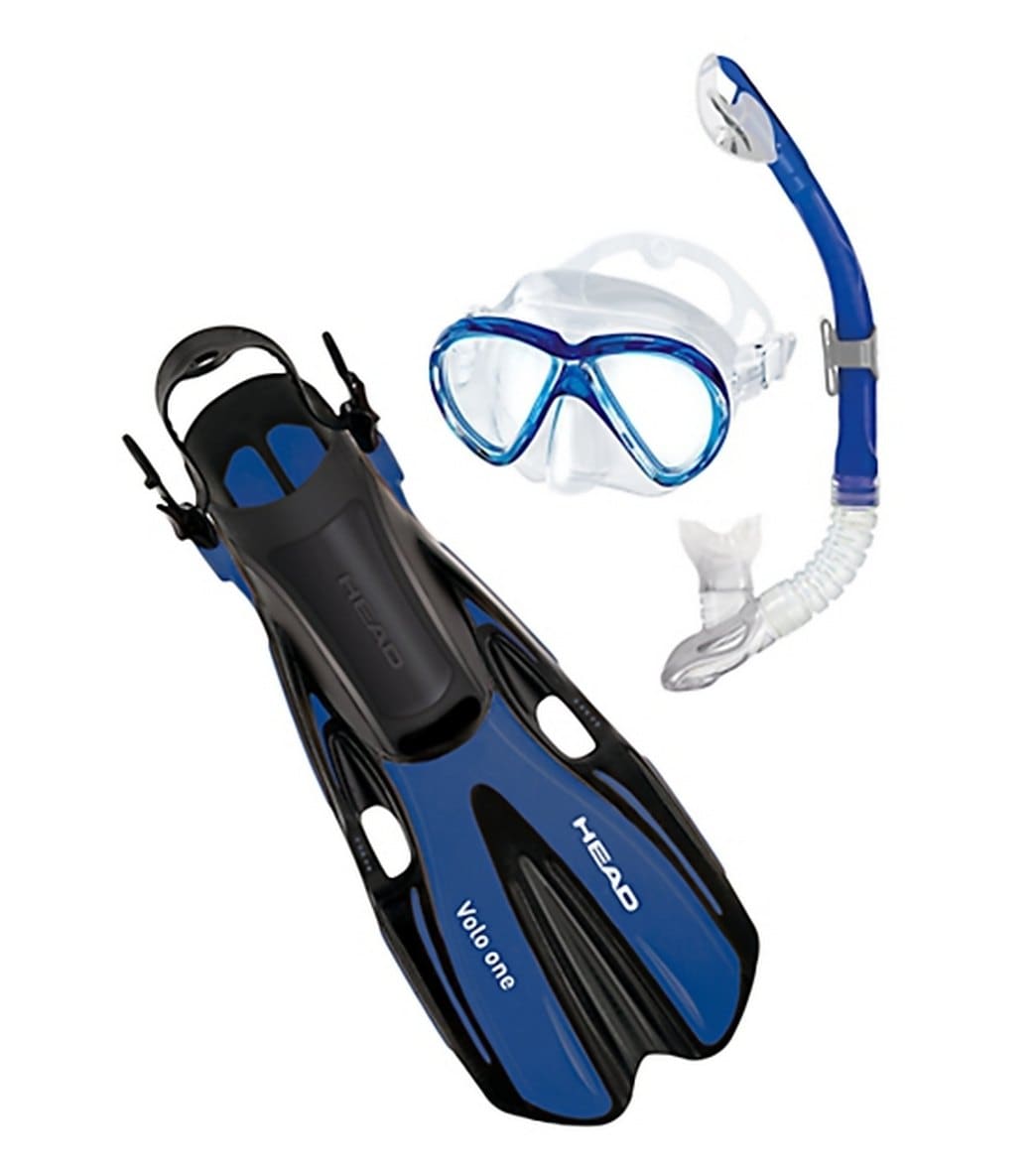 Head Marlin Mask Snorkel And Fin Set - Blue Small - Swimoutlet.com