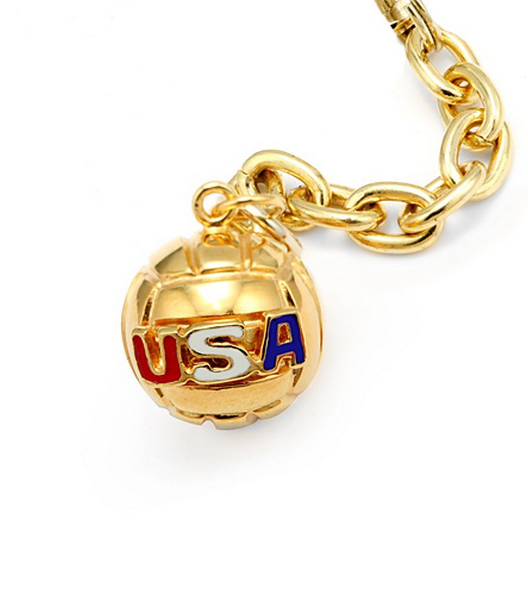 Sports Collection Jewelry Large Water Polo Ball With Usa Pendant 14K Gold Multi Color - Swimoutlet.com