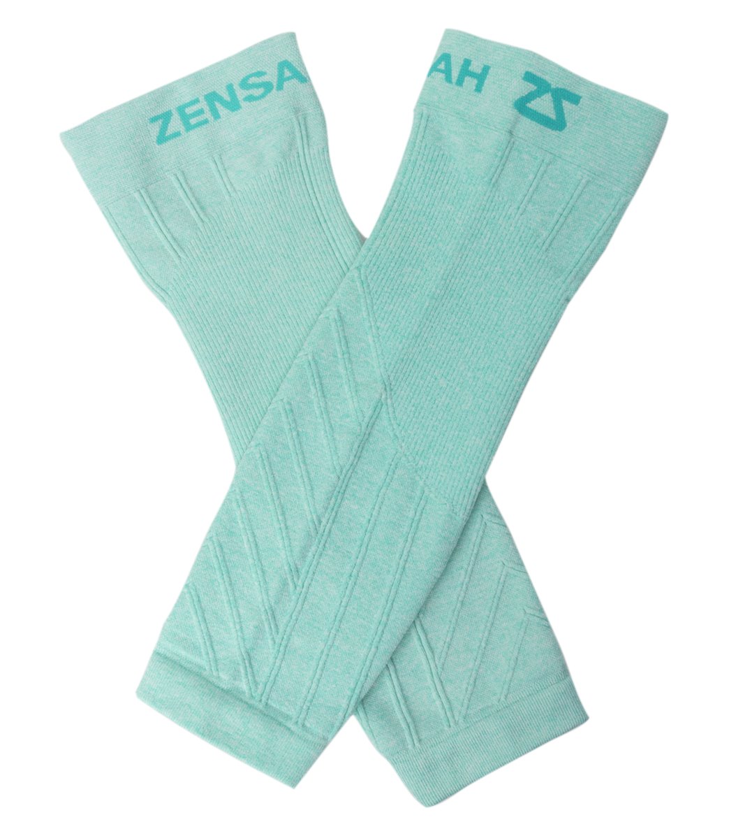 Zensah Compression Leg Sleeves Pair - Heather Mint X-Small/Small - Swimoutlet.com