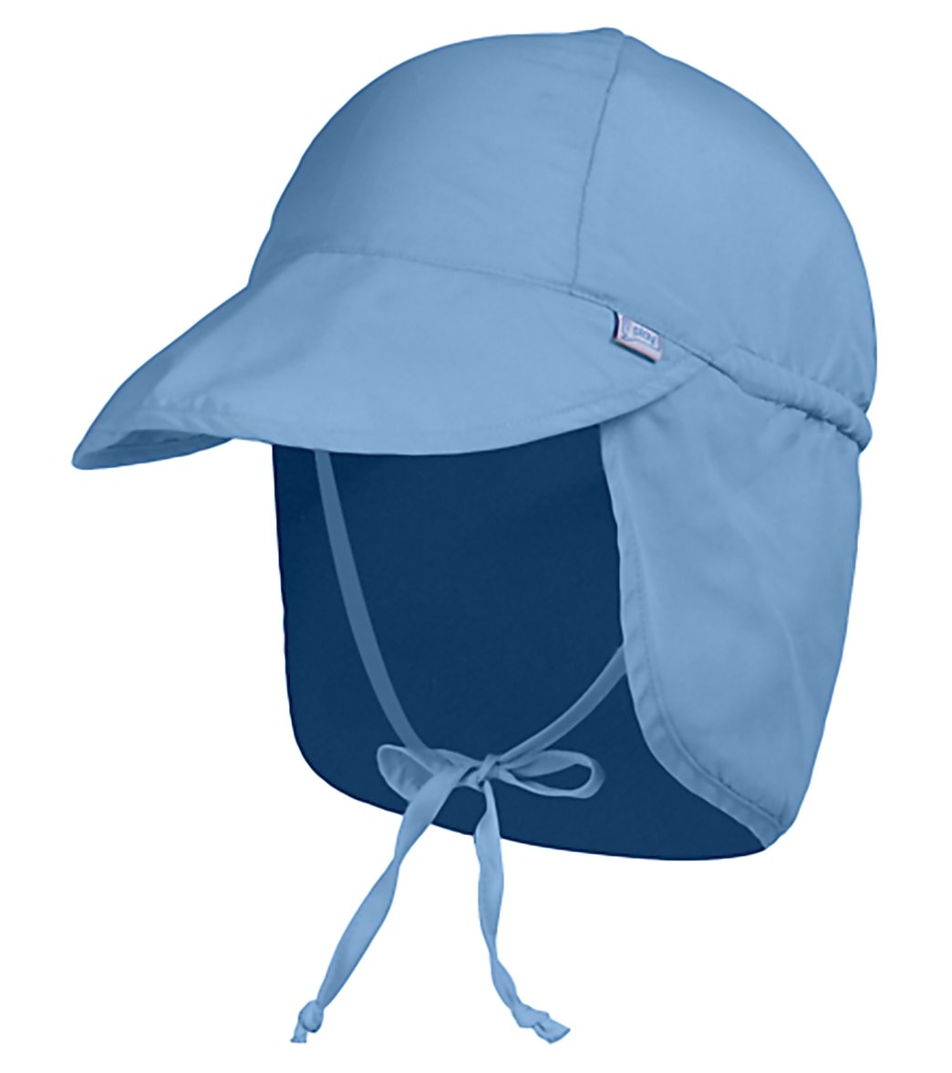 I Play. By Green Sprouts Solid Flap Sun Protection Hat Baby - Light Blue Newborn 0-6 Months Polyester - Swimoutlet.com