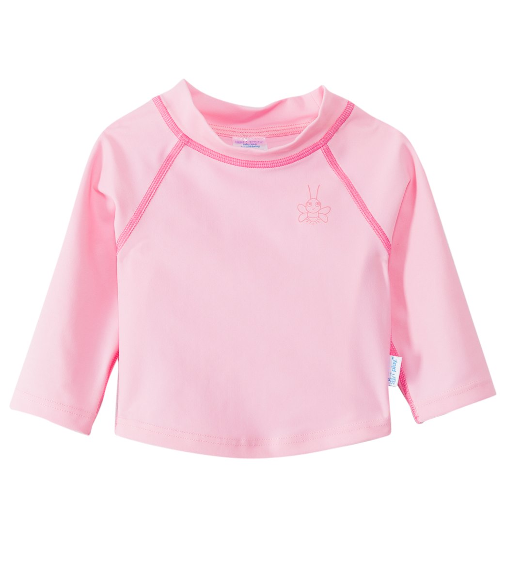 I Play. By Green Sprouts Long Sleeve Rashguard Baby - Pink Small 6 Months Lycra® - Swimoutlet.com