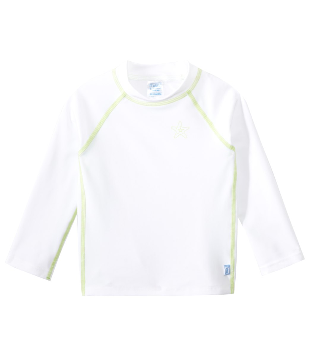 I Play. By Green Sprouts Long Sleeve Rashguard Baby - White 18 Months Lycra® - Swimoutlet.com