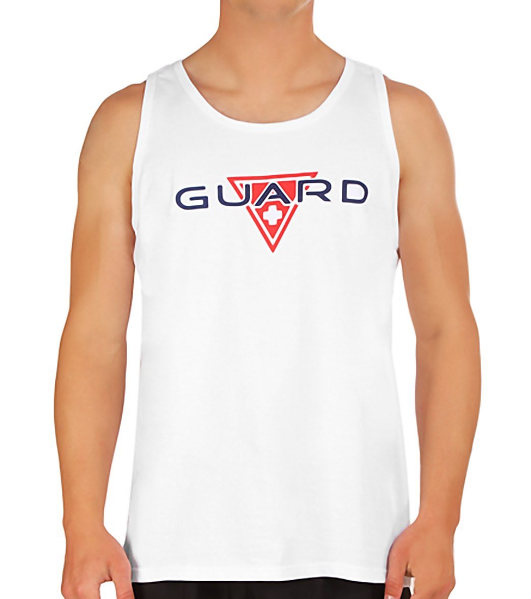 The Finals Guard Male Tank Top Shirt - White Medium Cotton - Swimoutlet.com