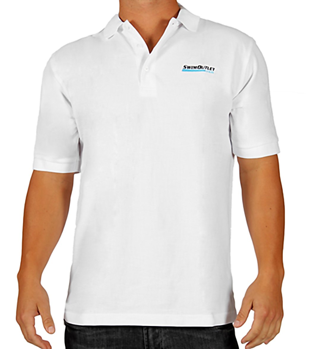 Men's Polo - White Medium Cotton - Swimoutlet.com