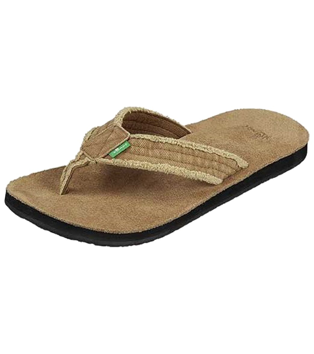 Sanuk Men's Fraid Not Flip Flop - Khaki 14 - Swimoutlet.com