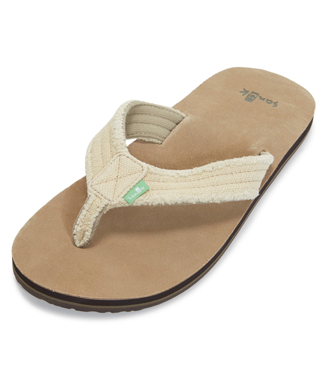 Sanuk Men's Fraid Not Flip Flop - Olive 11 - Swimoutlet.com