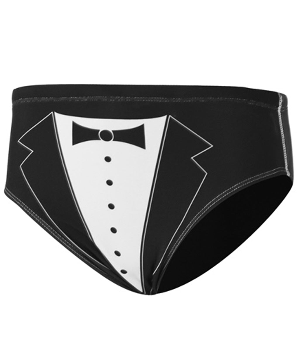 Splish Tuxedo Black And White Brief Swimsuit - 24 Multi Color Nylon/Polyester/Spandex - Swimoutlet.com