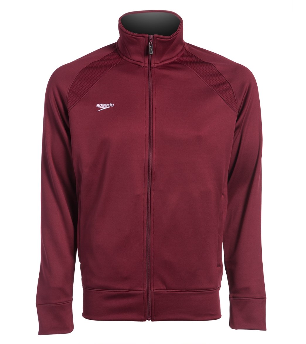 Speedo Male Sonic Warm Up Jacket - Maroon Xxsmall Size X-Small Polyester - Swimoutlet.com