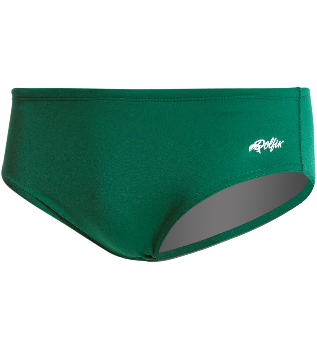 Dolfin Competition All Poly Solid Mens Racer Briefs Brief Swimsuit - Forest Green 24 Polyester - Swimoutlet.com