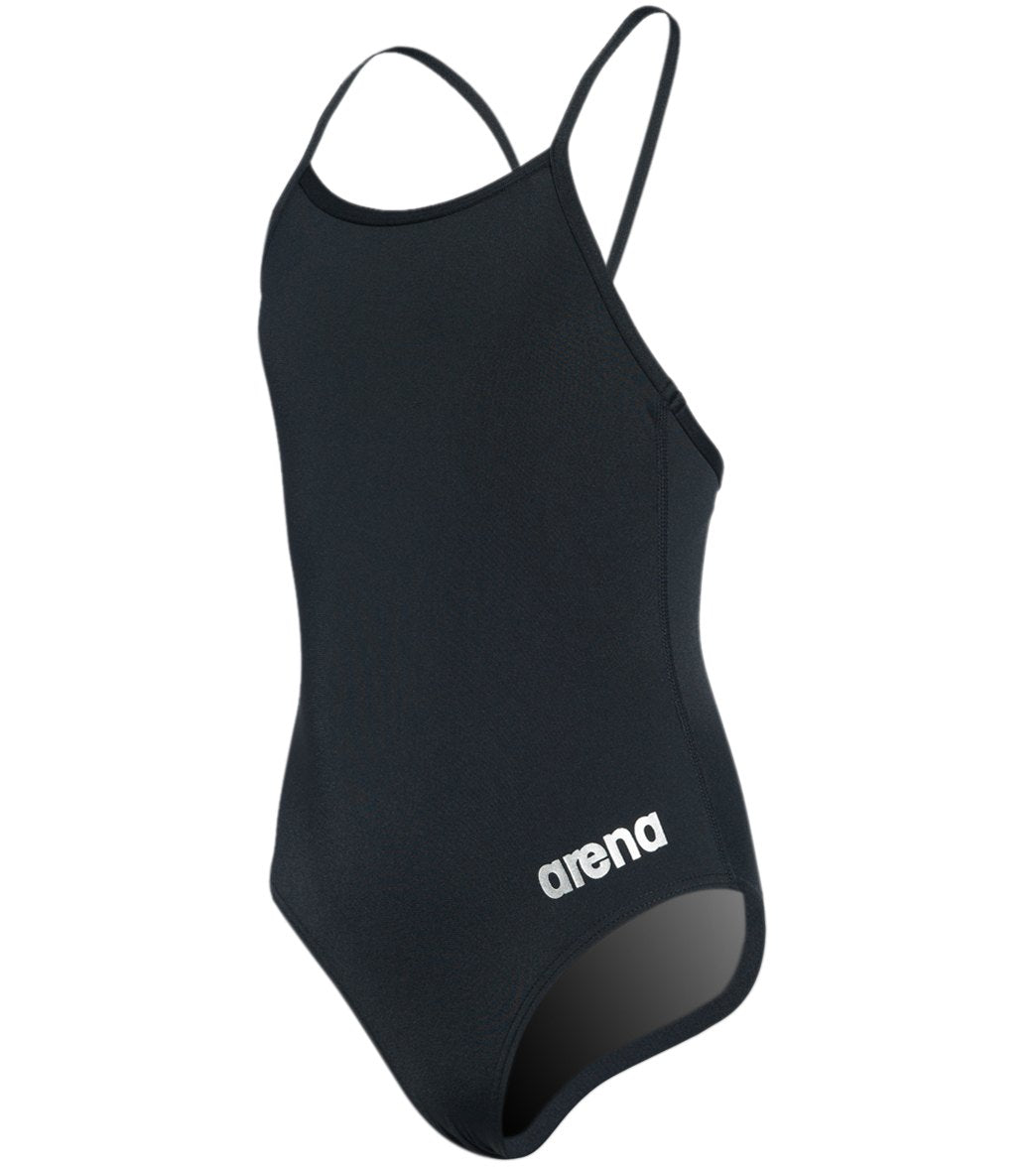 Arena Girls' Master Maxlife Thin Strap Micro Back One Piece Swimsuit - Black 24Y Polyester/Pbt - Swimoutlet.com