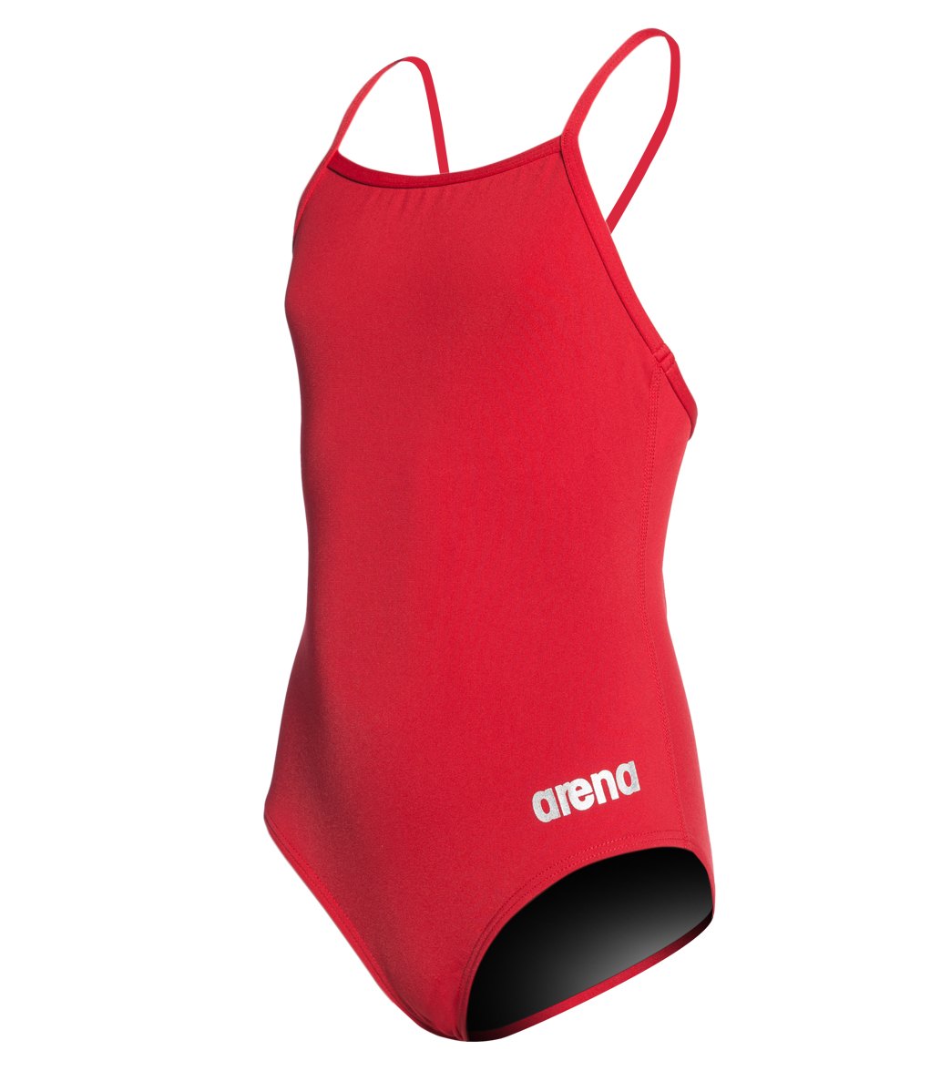 Arena Girls' Master Maxlife Thin Strap Micro Back One Piece Swimsuit - Red 24Y Polyester/Pbt - Swimoutlet.com