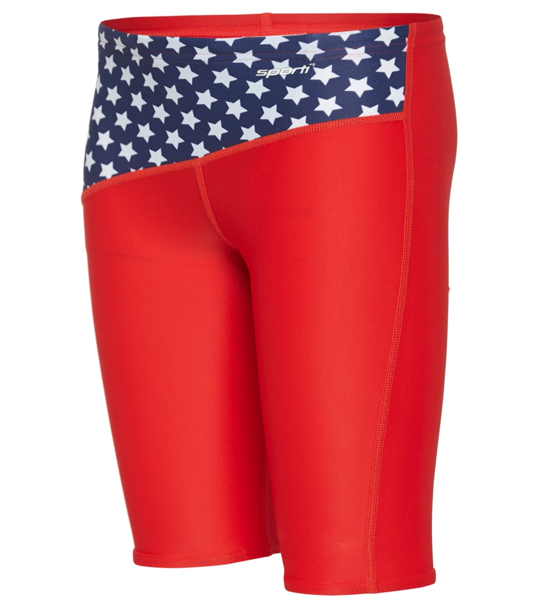 Sporti Star Spangled Jammer Swimsuit Youth 22-28 - Red/White/Blue 22Y - Swimoutlet.com