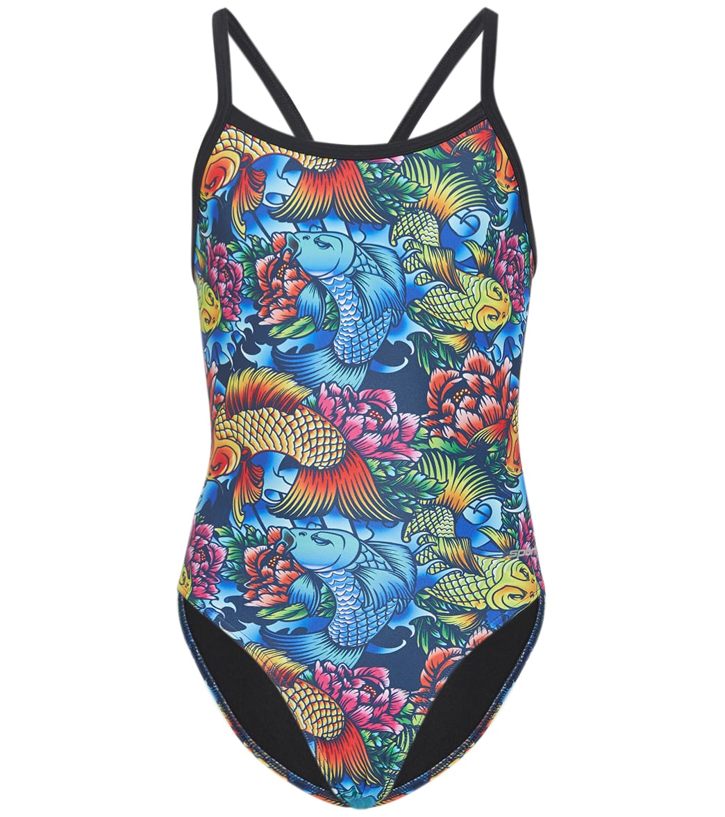 Sporti Irezumi Koi Thin Strap One Piece Swimsuit Youth 22 28 At Swimoutlet Com