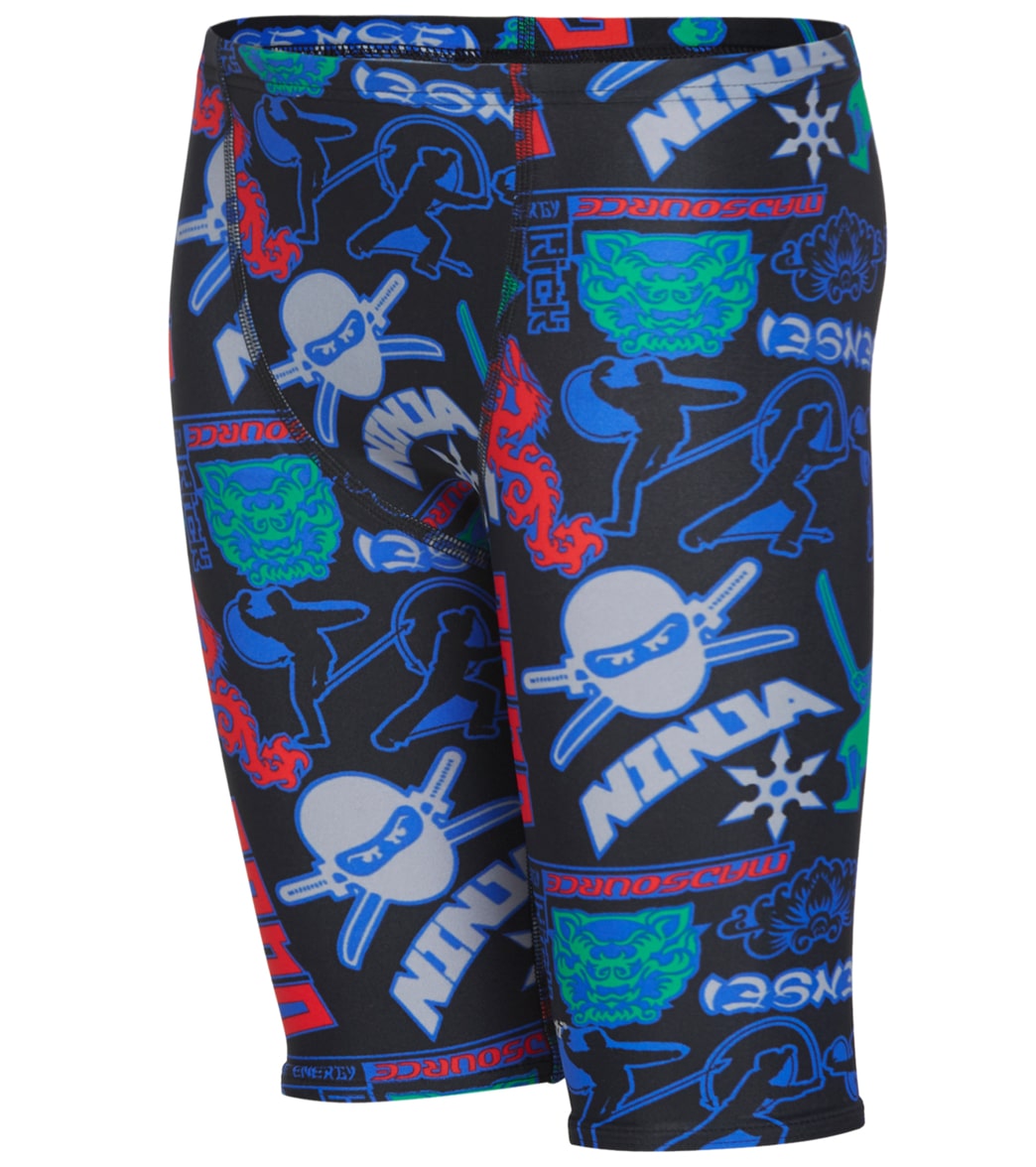 Sporti Ninjas Jammer Swimsuit Youth 22-28 - Black Multi 22Y - Swimoutlet.com