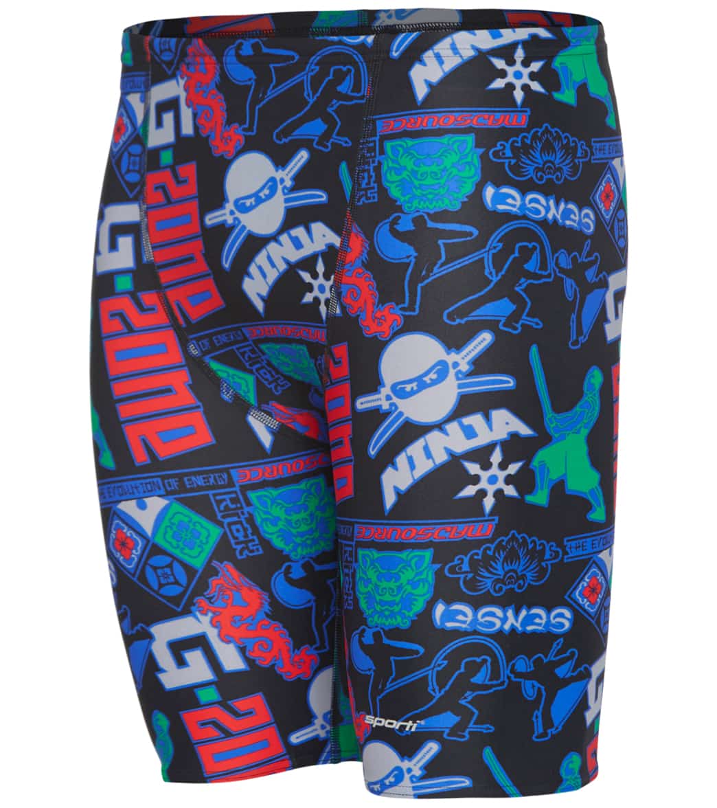 Sporti Ninjas Jammer Swimsuit - Black Multi 26 - Swimoutlet.com