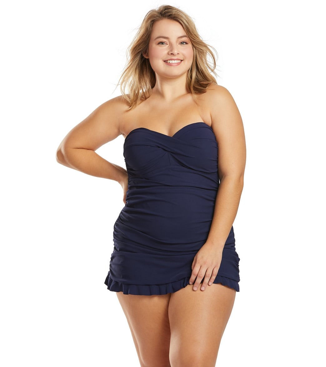 Profile by Gottex Bash Strapless Bandeau Tummy Control One Piece Swimsuit
