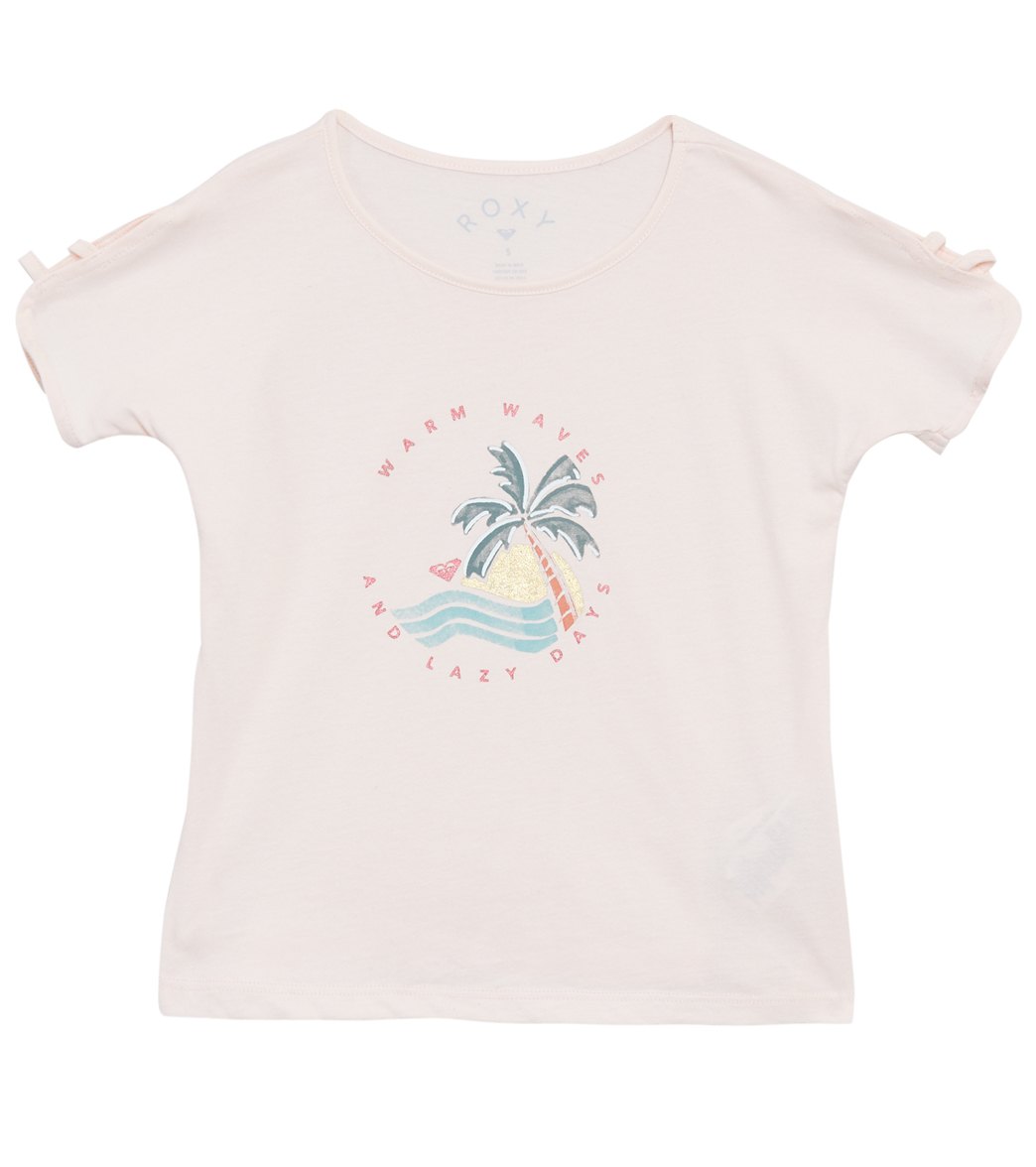 Roxy Girls' Sweet Afternoon A Tee Shirt - Pink Dogwood 5 Cotton - Swimoutlet.com