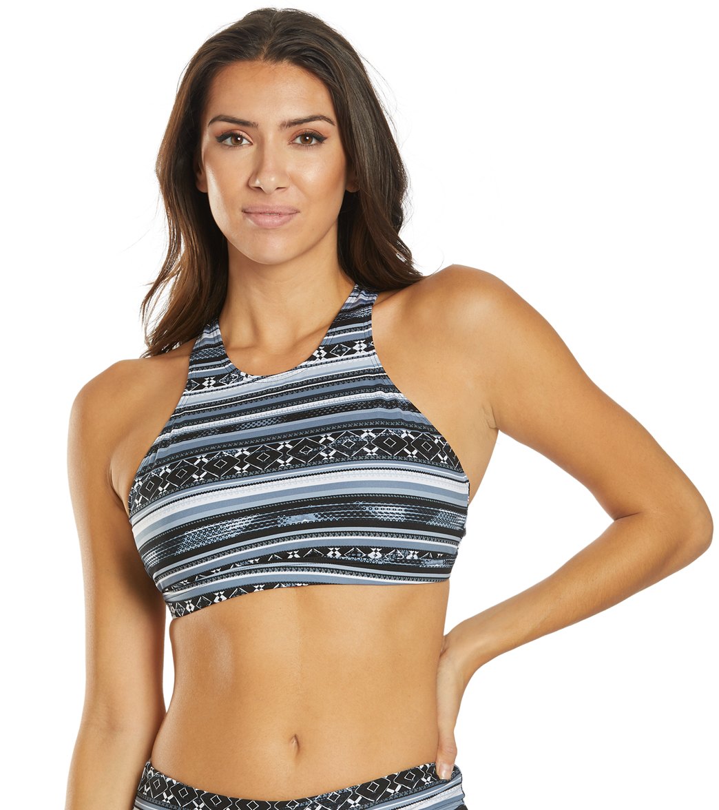 TYR Innoko Kira Bikini Top - Black/Grey Large - Swimoutlet.com