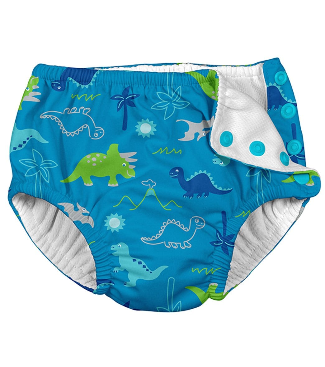 I Play. By Green Sprouts boys' dinosaurs swim diaper baby - aqua 12 months polyester - swimoutlet.com