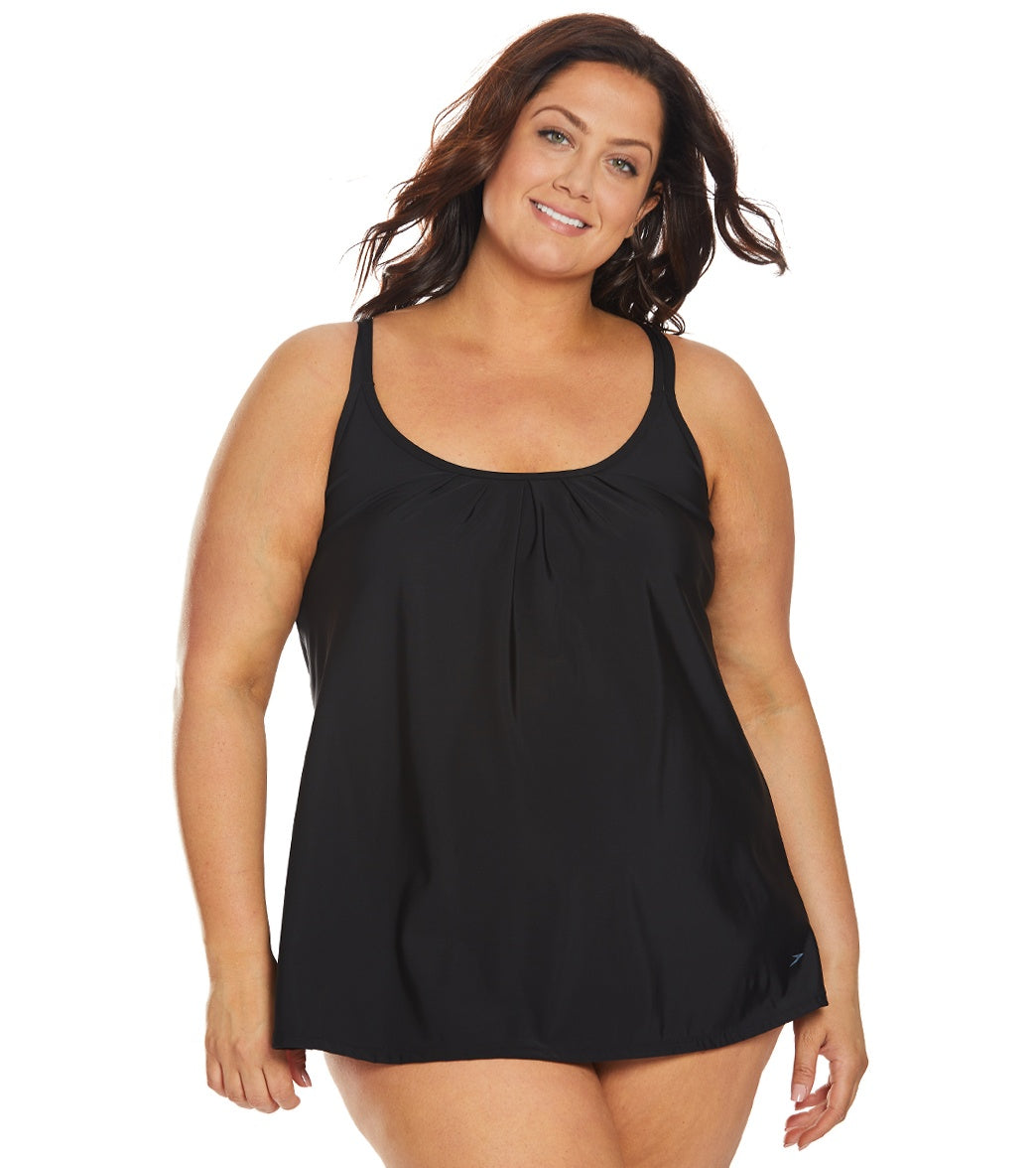Speedo Plus Size A-Line Swim Dress at SwimOutlet.com