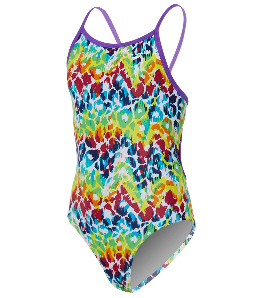 The Finals Girls Rainbow Roar Non Foil Flutter Back One Piece Swimsuit At