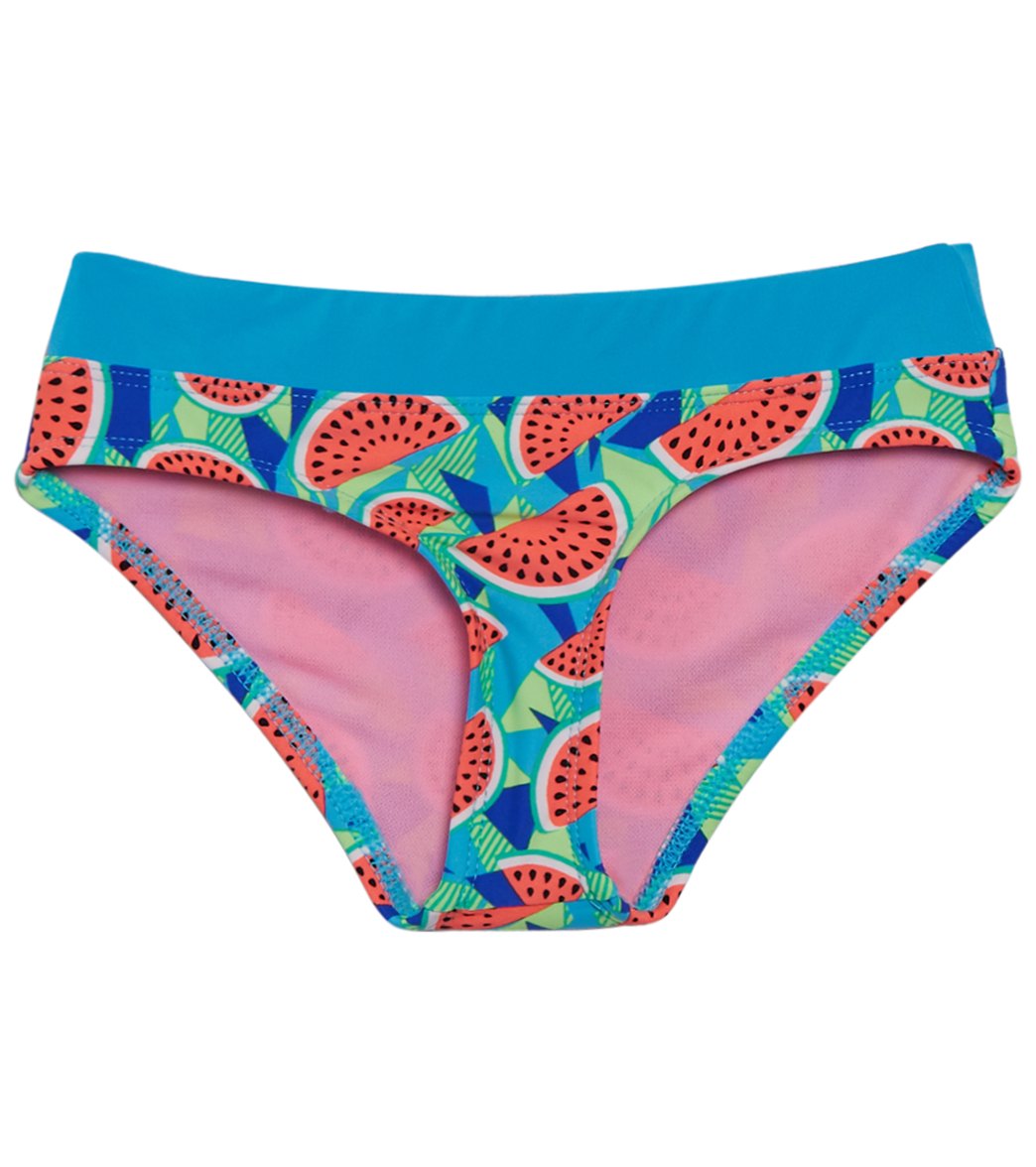 TYR Girls' Tutti Fruitti Penny Bikini Bottom Big Kid - Turquoise Small 6/6X - Swimoutlet.com