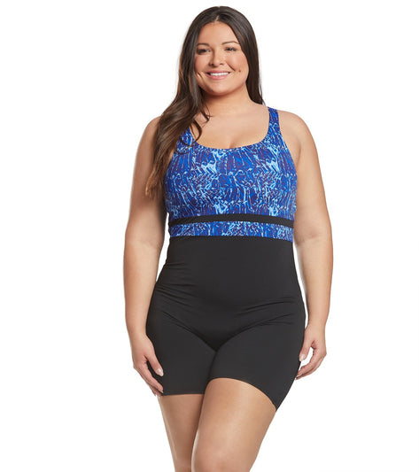 Sporti Plus Size Lia Laguna Chlorine Resistant Scoop Back Unitard One