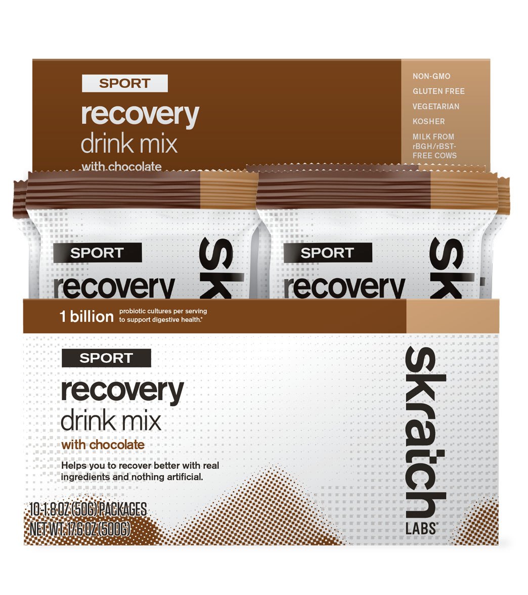 Skratch Labs Sport Recovery Drink Mix Single Serving 10-Pack - Chocolate - Swimoutlet.com