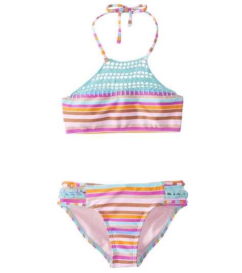 Raisins Girls' Laguna Stripes Blooming Lotus Two Piece Bikini Set (Big ...