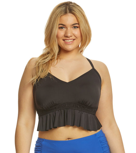 Kenneth Cole Reaction Plus Size Ready To Ruffle Halter Bikini Top At 6044