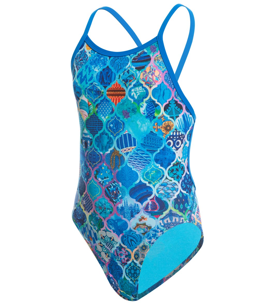 Amanzi Girl's Wanderlust Proback One Piece Swimsuit at SwimOutlet.com