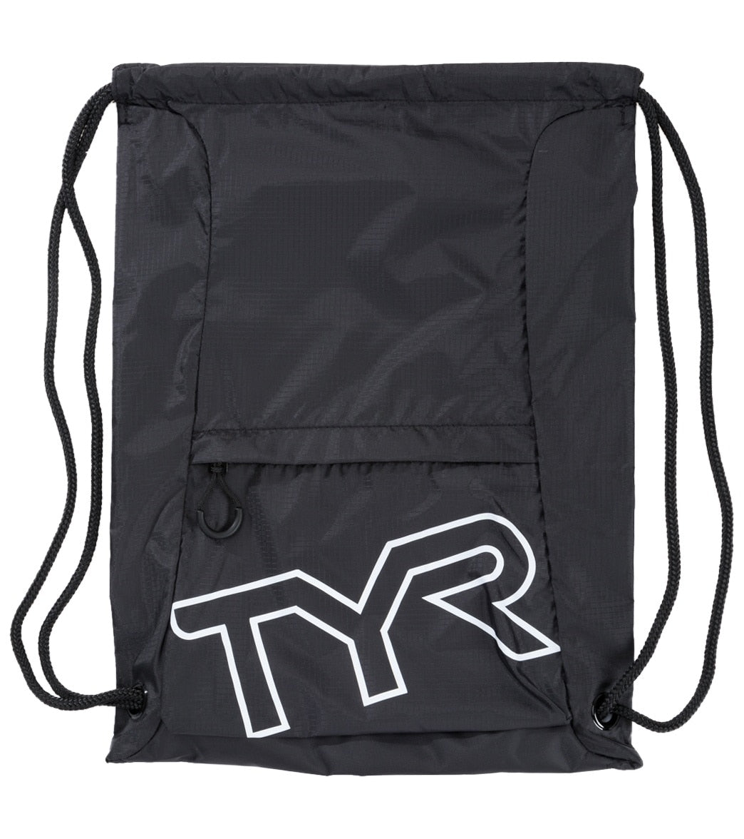TYR Draw String Sack Pack - Black - Swimoutlet.com