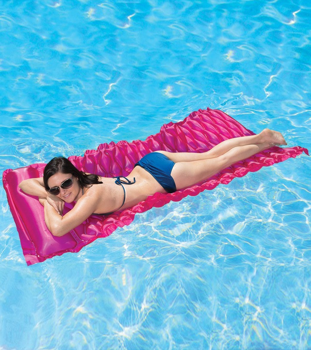 Red Floating Pad on Swimming Pool Stock Photo - Image of float