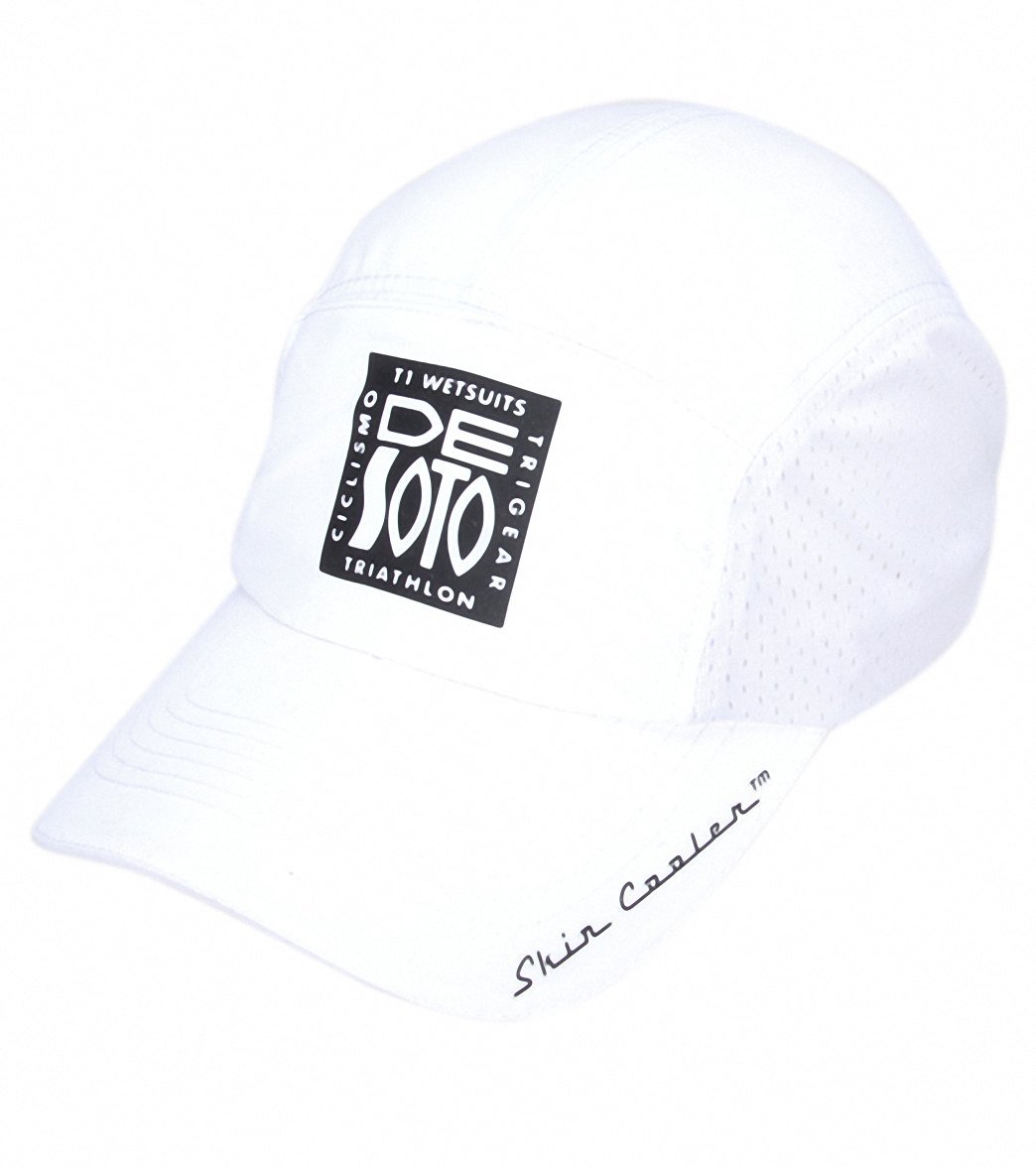 Desoto Skin Cooler Run Cap W/ Pocket - White - Swimoutlet.com