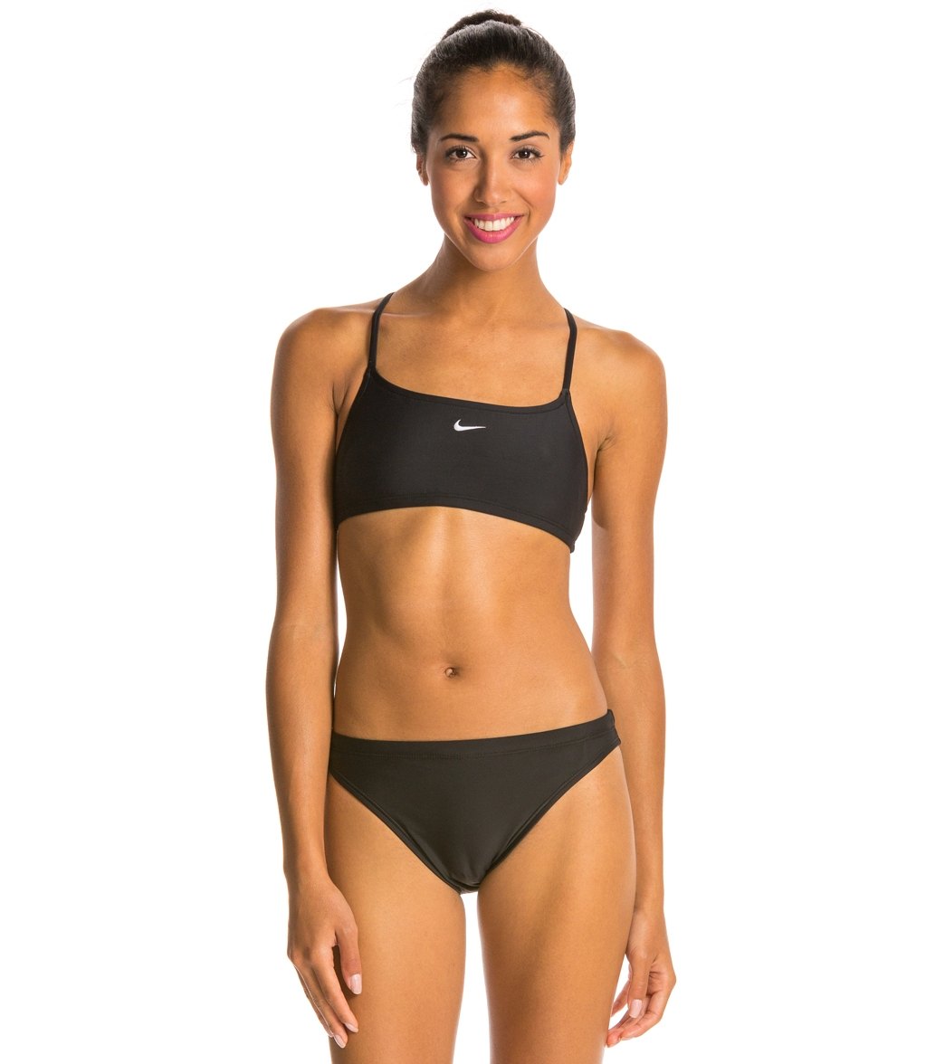 Nike Nylon Solids Sport Top Piece Swimsuit Set at SwimOutlet.com