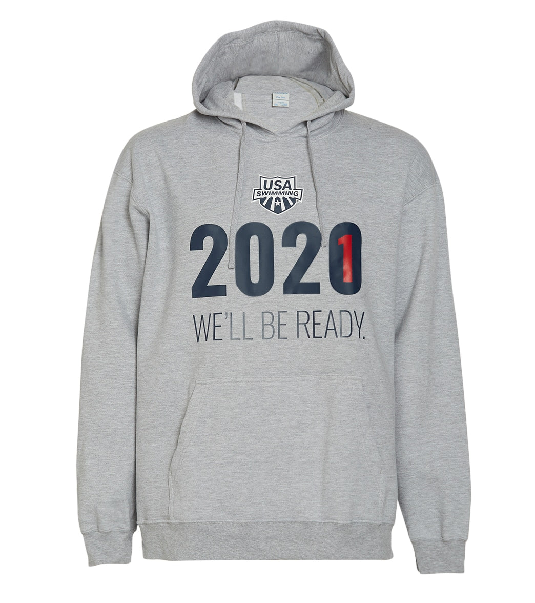 Usa Swimming Men's 2021 We Will Be Ready Hooded Sweatshirt - Athletic Heather Small Size Small Cotton/Polyester - Swimoutlet.com