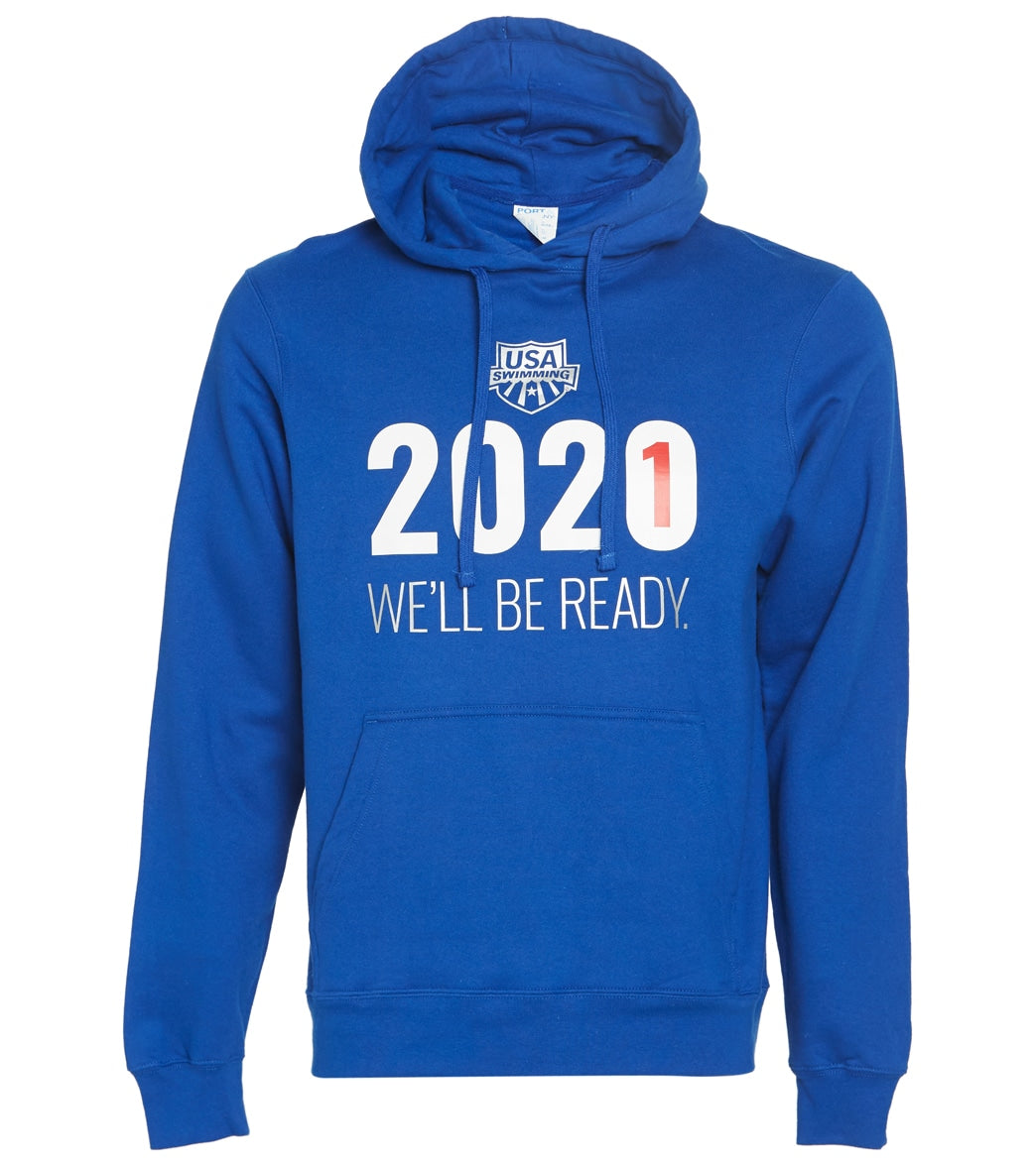 Usa Swimming Men's 2021 We Will Be Ready Hooded Sweatshirt - True Royal Xxl Cotton/Polyester - Swimoutlet.com